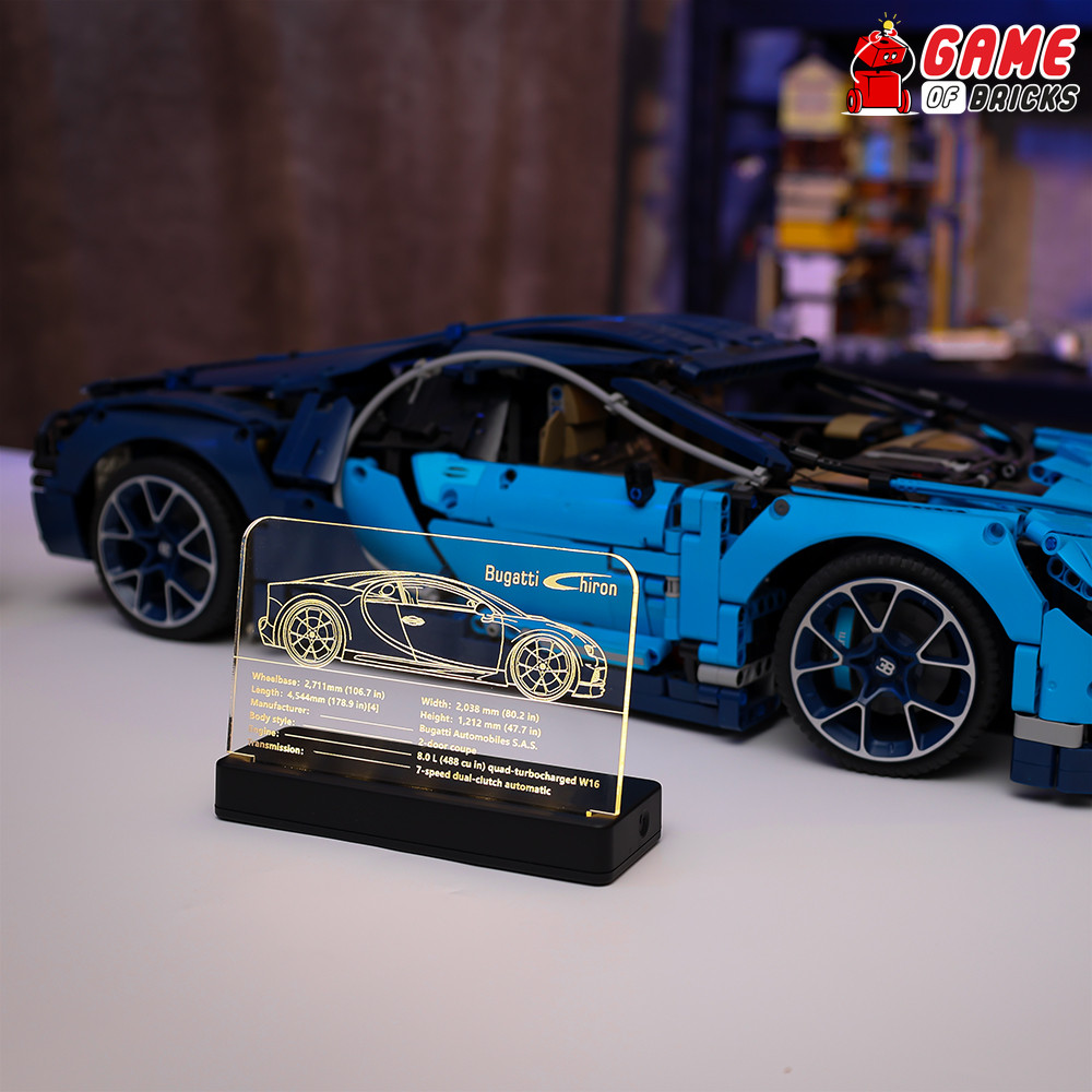 Game of Bricks LED Nameplate for LEGO® Bugatti Chiron 42083