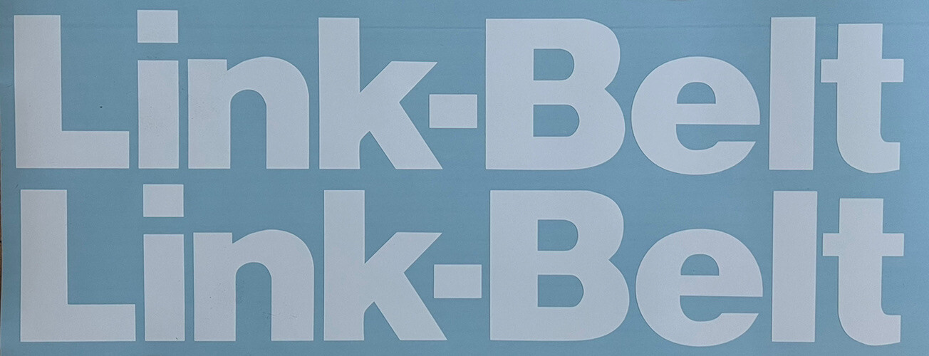 Link-Belt Crane Excavator 18” White sticker Decal  (set Of 2) Construction Equip