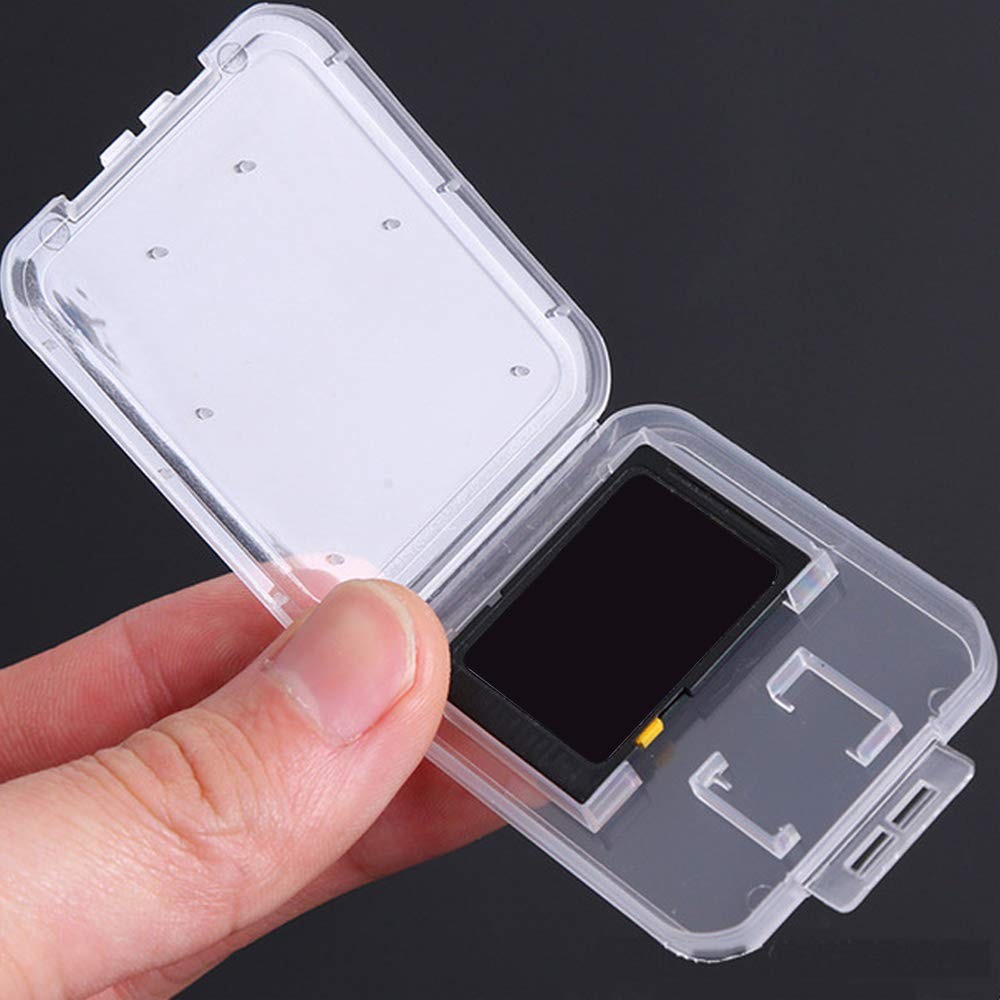 Clear Plastic Memory Card Case Compatible with SD SDHC SDXC Micro White