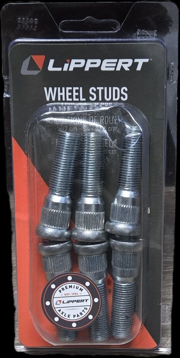 Lippert Trailer Axle Wheel Stud - 0.617" Knurl, 1/2"-20 Thread Size, 2" (6-Pack)