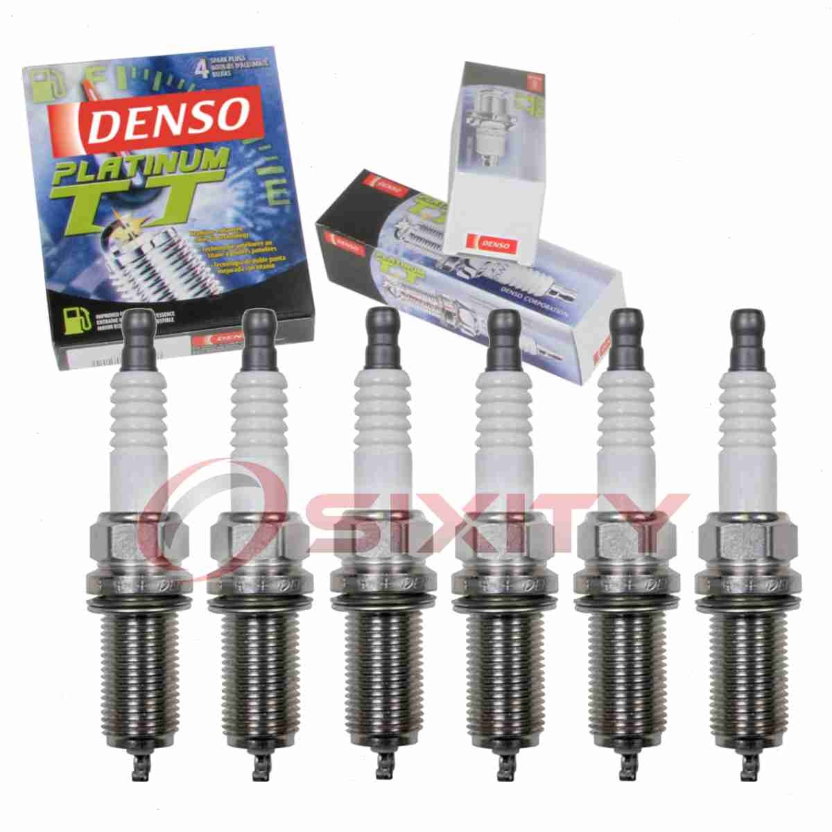6 pc Denso Platinum TT Spark Plugs for 2008-2010 Volvo V70 3.2L L6 Ignition nw