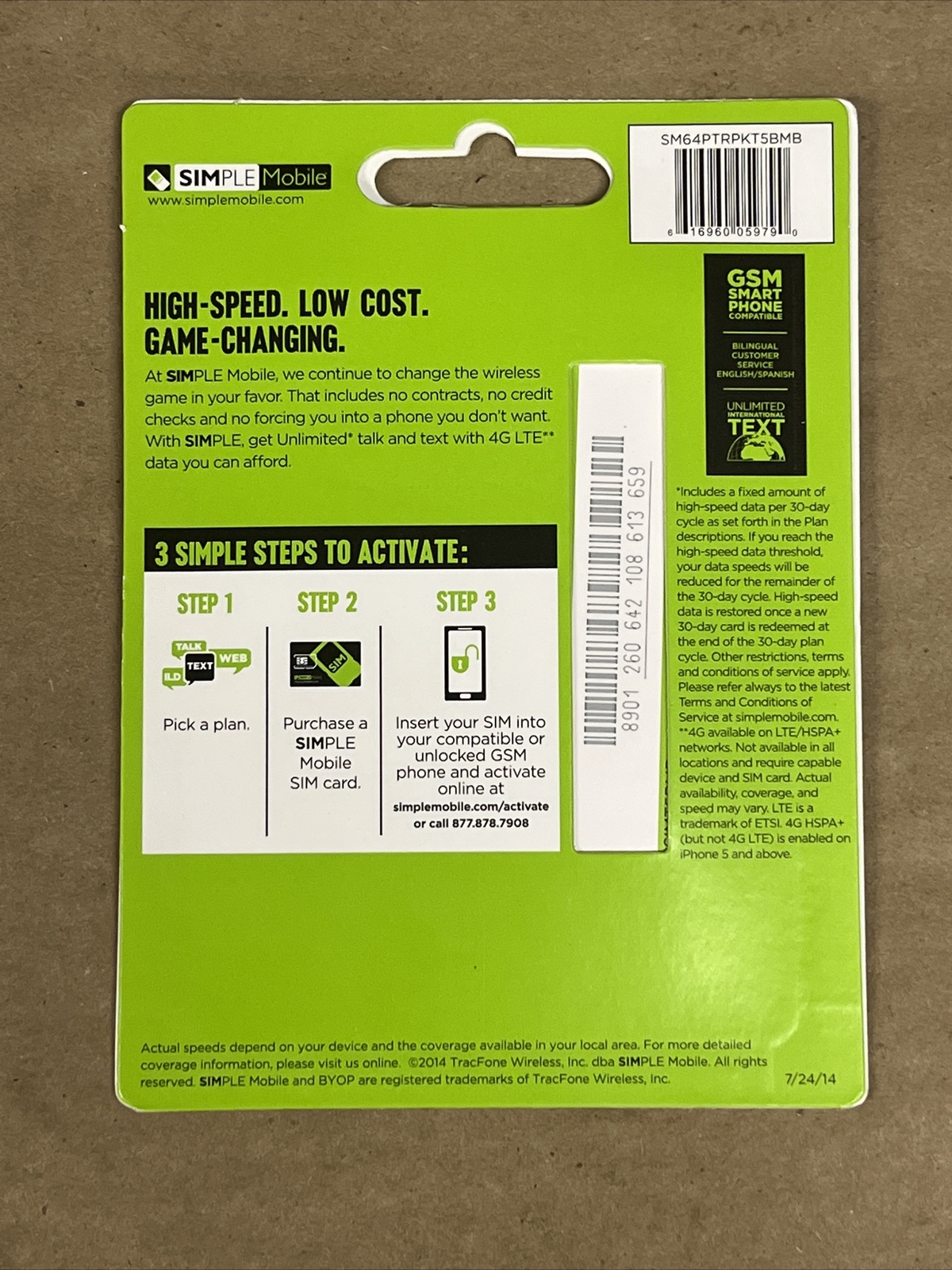 Simple Mobile BYOP SIM Card for Unlocked GSM Android & iPhone 5+