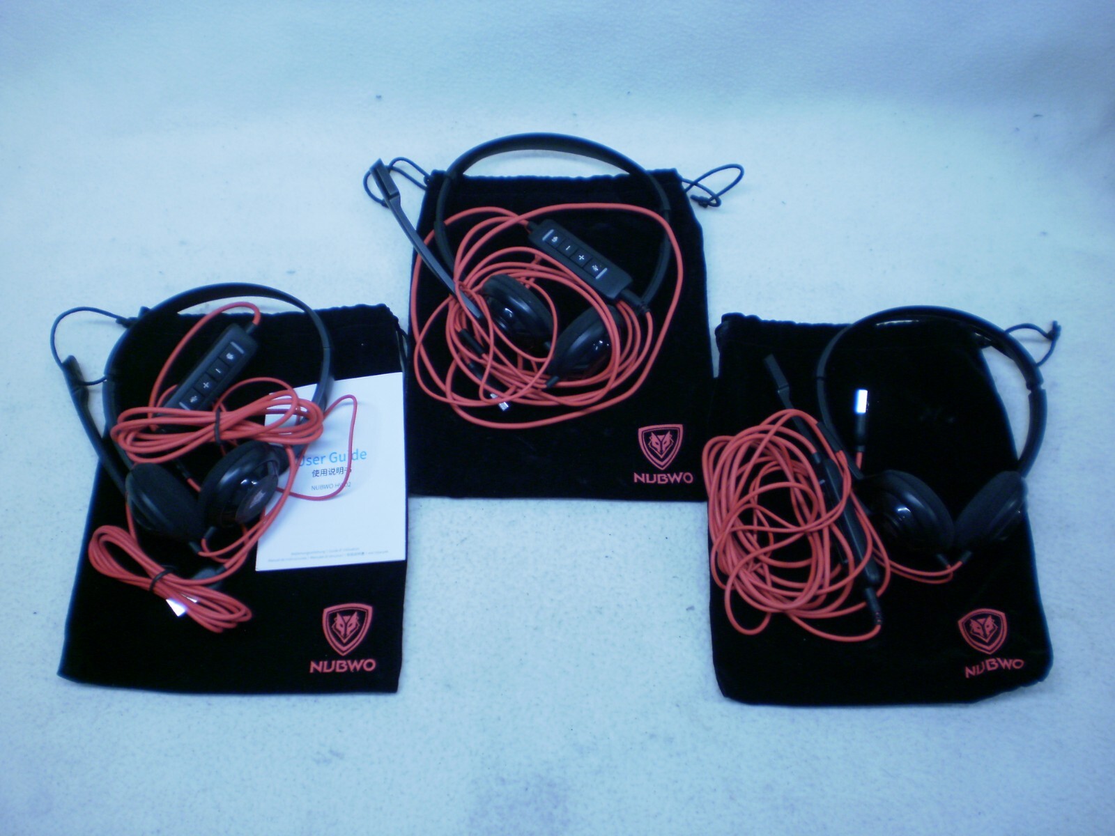 Lot of 3 Untested NUBWO Computer Headset HW02 with bag included