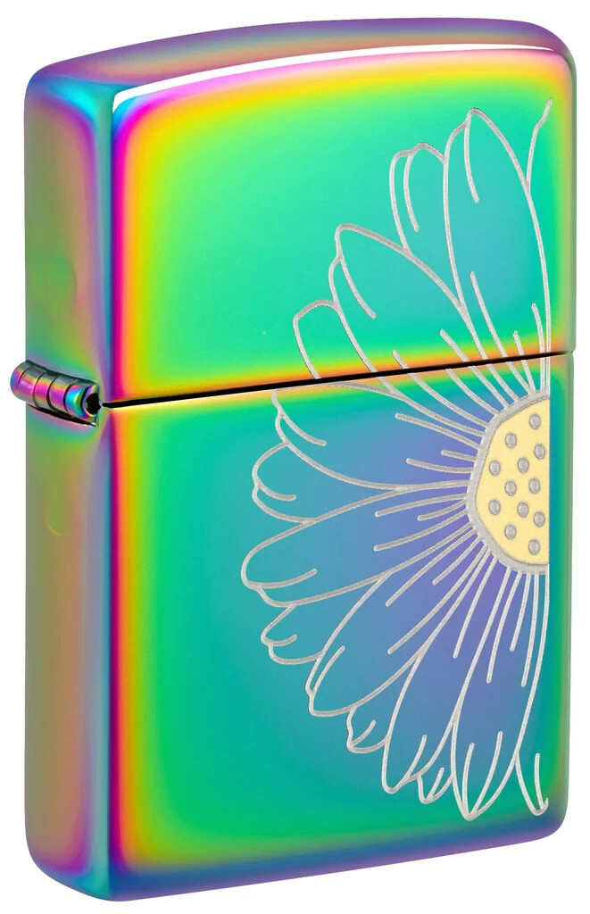 Zippo 48668, Daisy Flower Design, Spectrum Multi-Color Finish Lighter