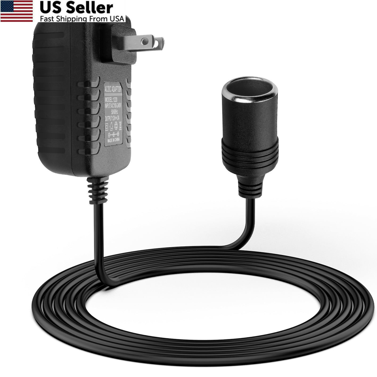 AC to DC Converter 2A 24W Car Cigarette Lighter Socket Adapter Pack of 1