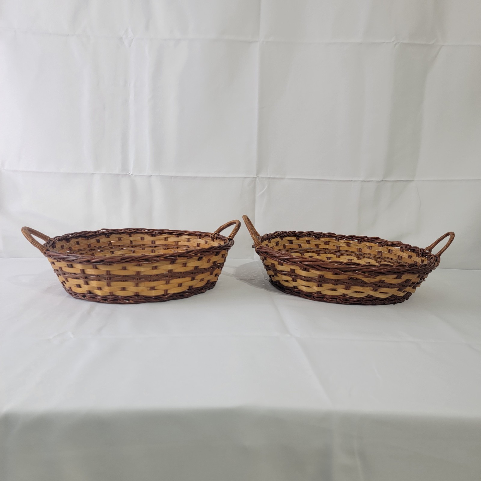 Woven Wicker 11" Multi-Purpose. Baskets Set of 2