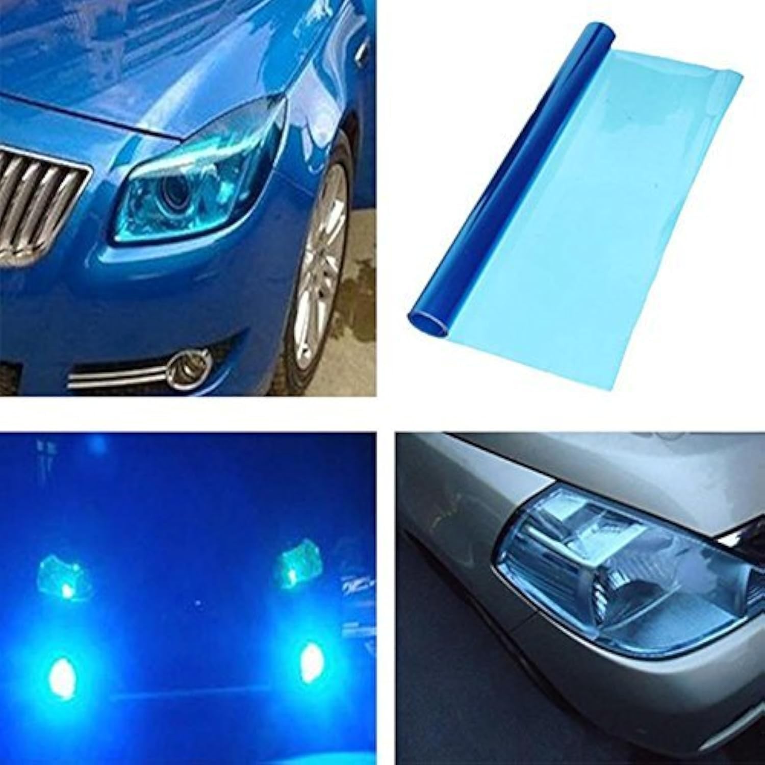 DIYAH 12 X 48 Inches Self Adhesive Headlight, Tail Lights, Fog Dark Blue