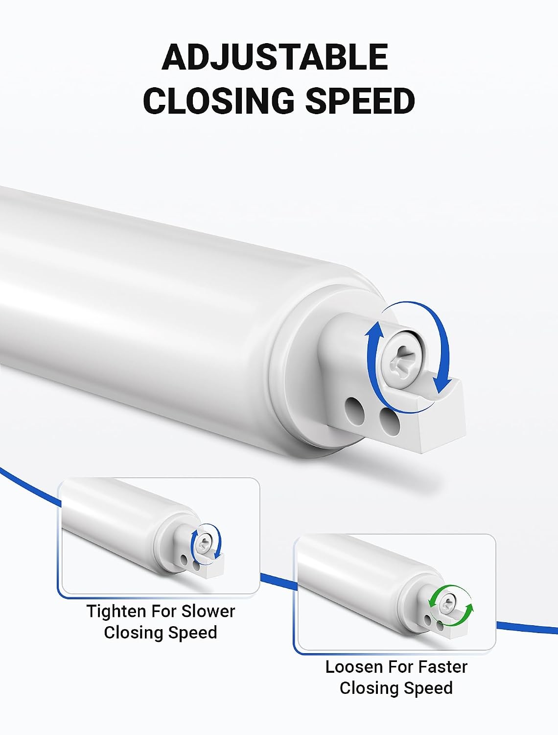 Pneumatic Screen Door Closer with Hold Open Adjustable Storm Door Hardware