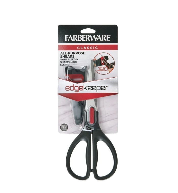 Farberware Edgekeeper Stainless Steel Shears w/Built-In Sharpener & Black Handle