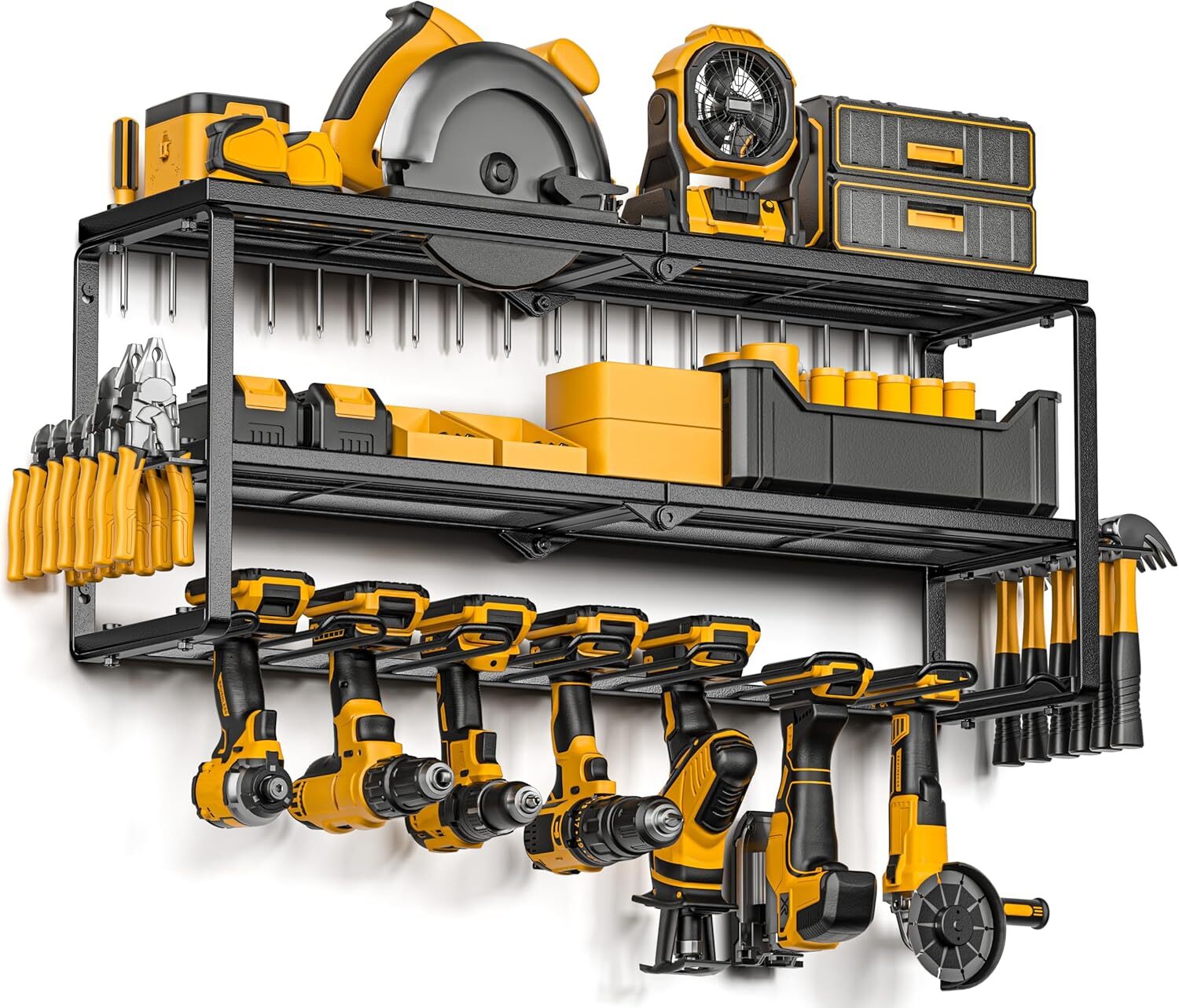 Power Tool Organizer withCharging Station Storage Rack,HeavyDuty MetalTool Racks