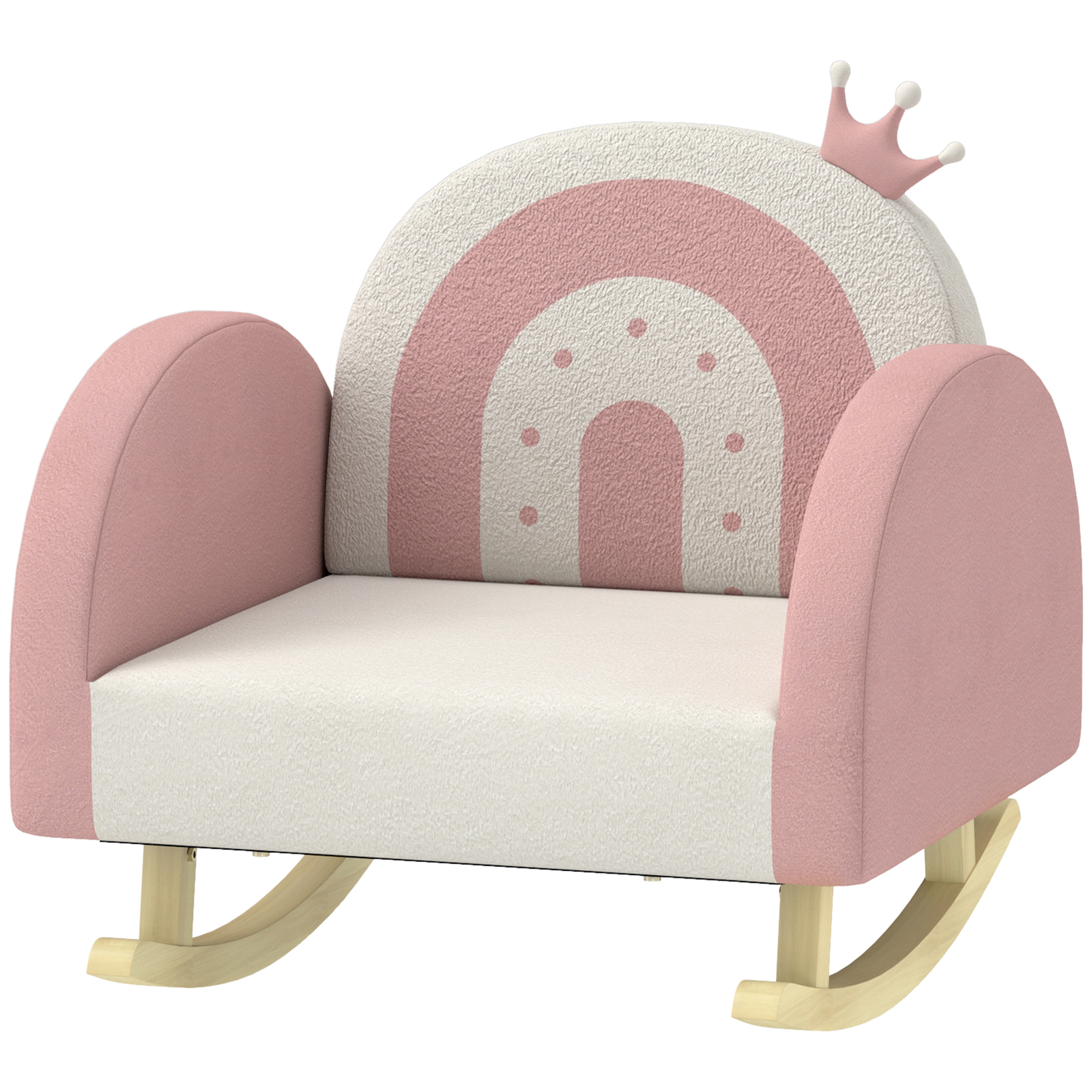 Kids Rocking Chair, Crown Decor Toddler Chair for Bedroom Playroom