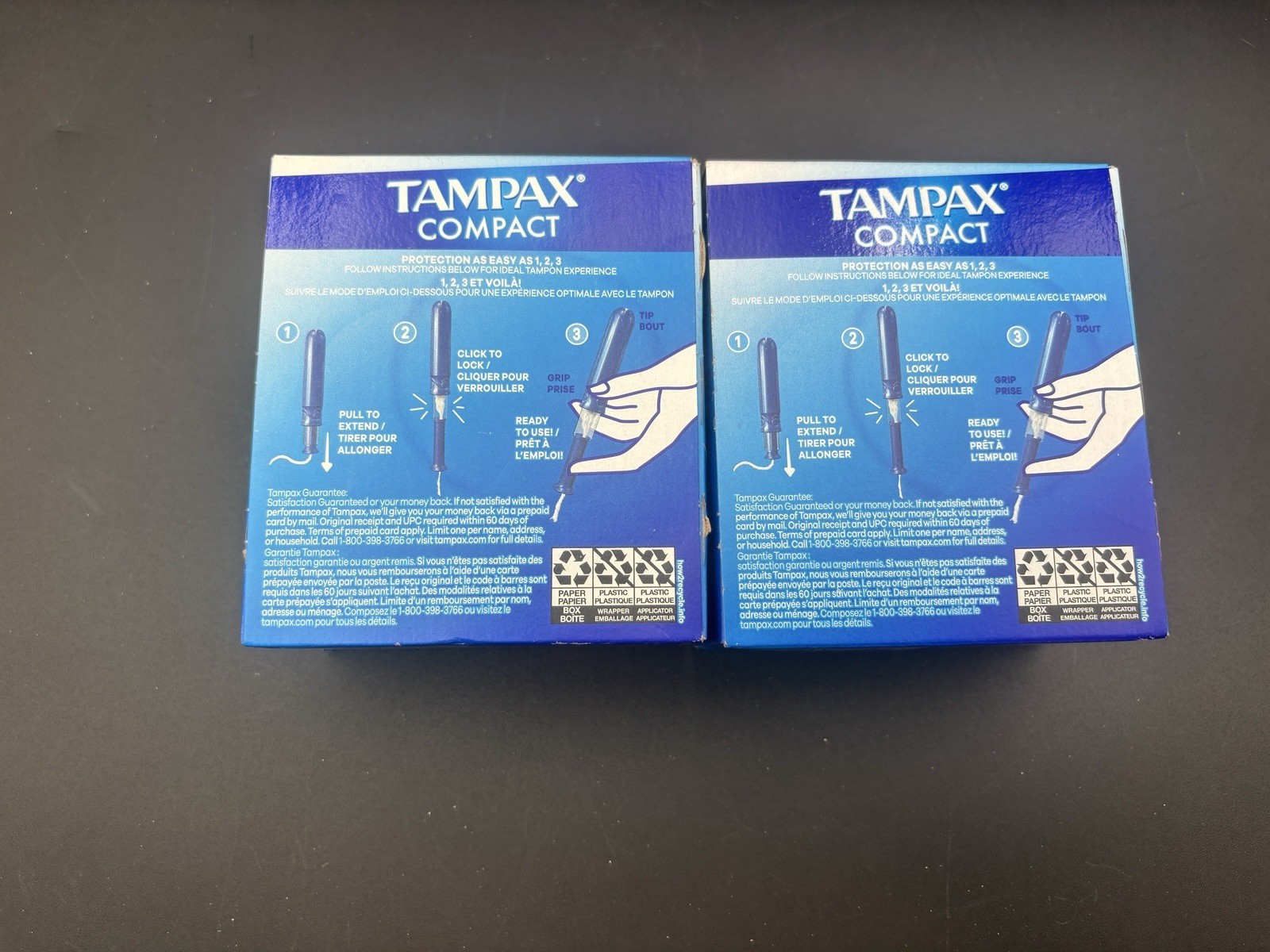 [2 PACK] Tampax Compact Pocket Tampons - Regular & Super Absorbency (32 Total)