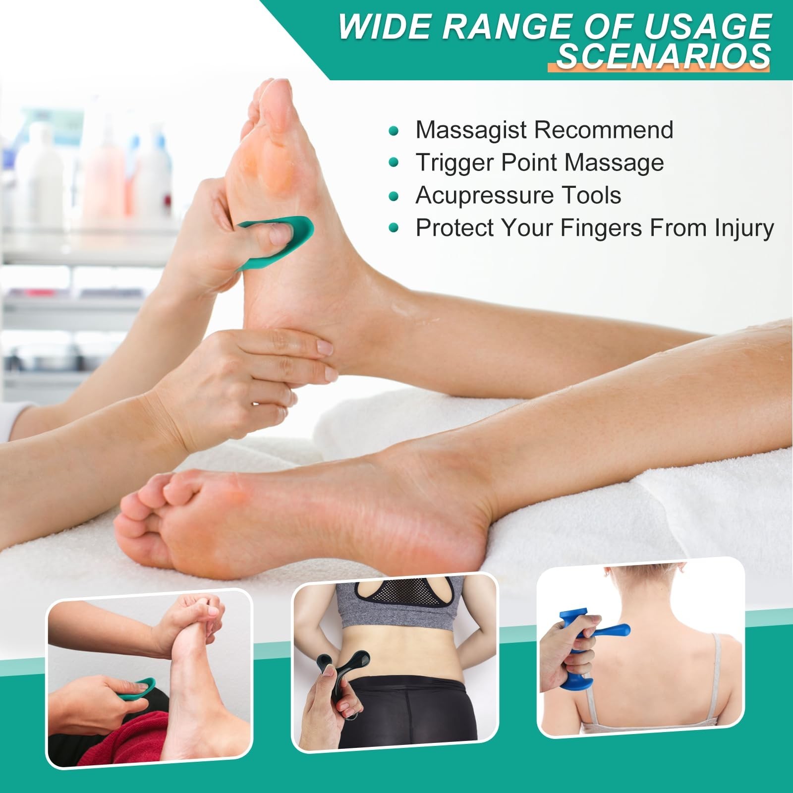 Massage Tool Set, Trigger Point Massage Tool Kit with Thumb Saver, Deep Tissu...