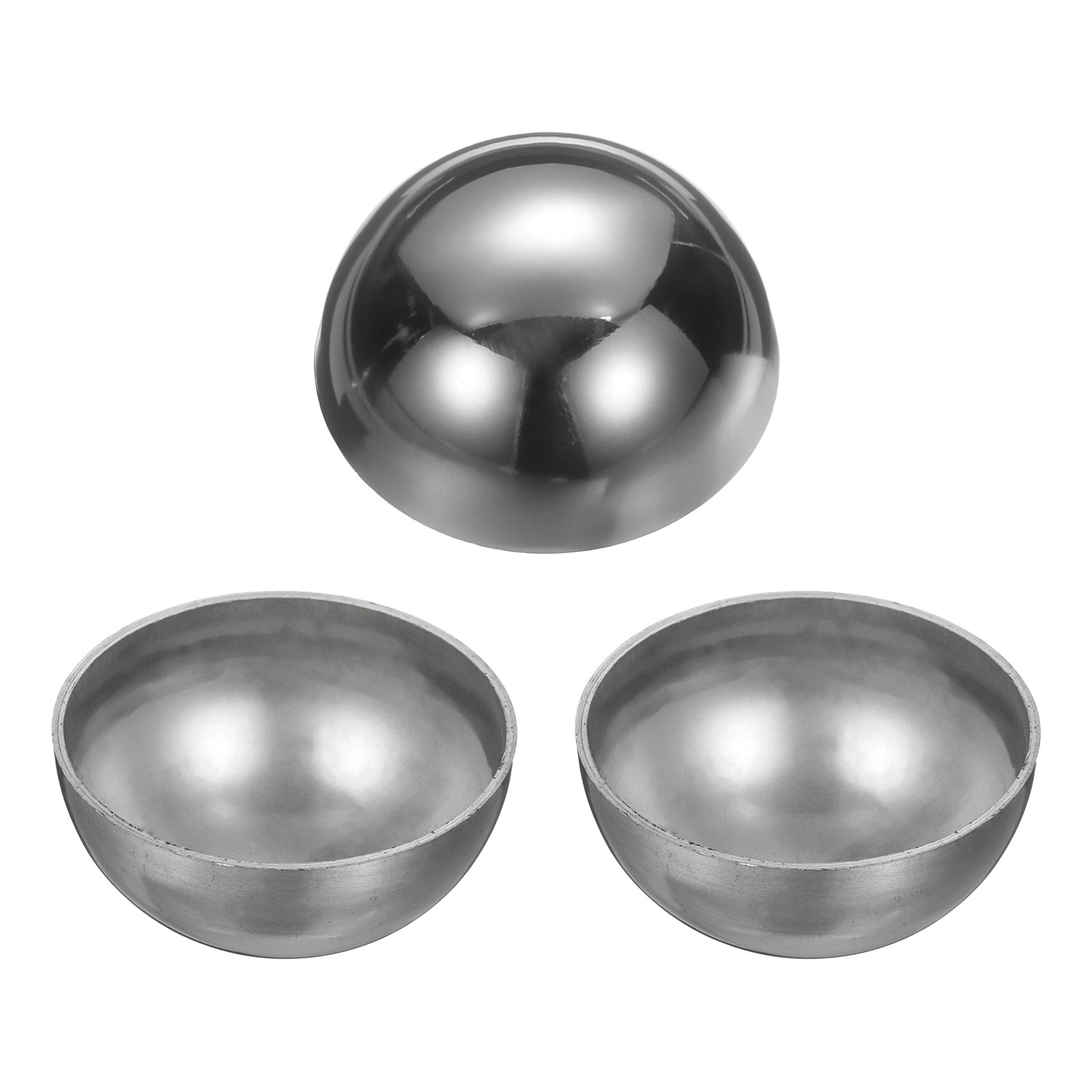 3pcs 59.5mm(2.3") OD 304 Stainless Steel Hollow Mirror Polished Hemisphere Ball
