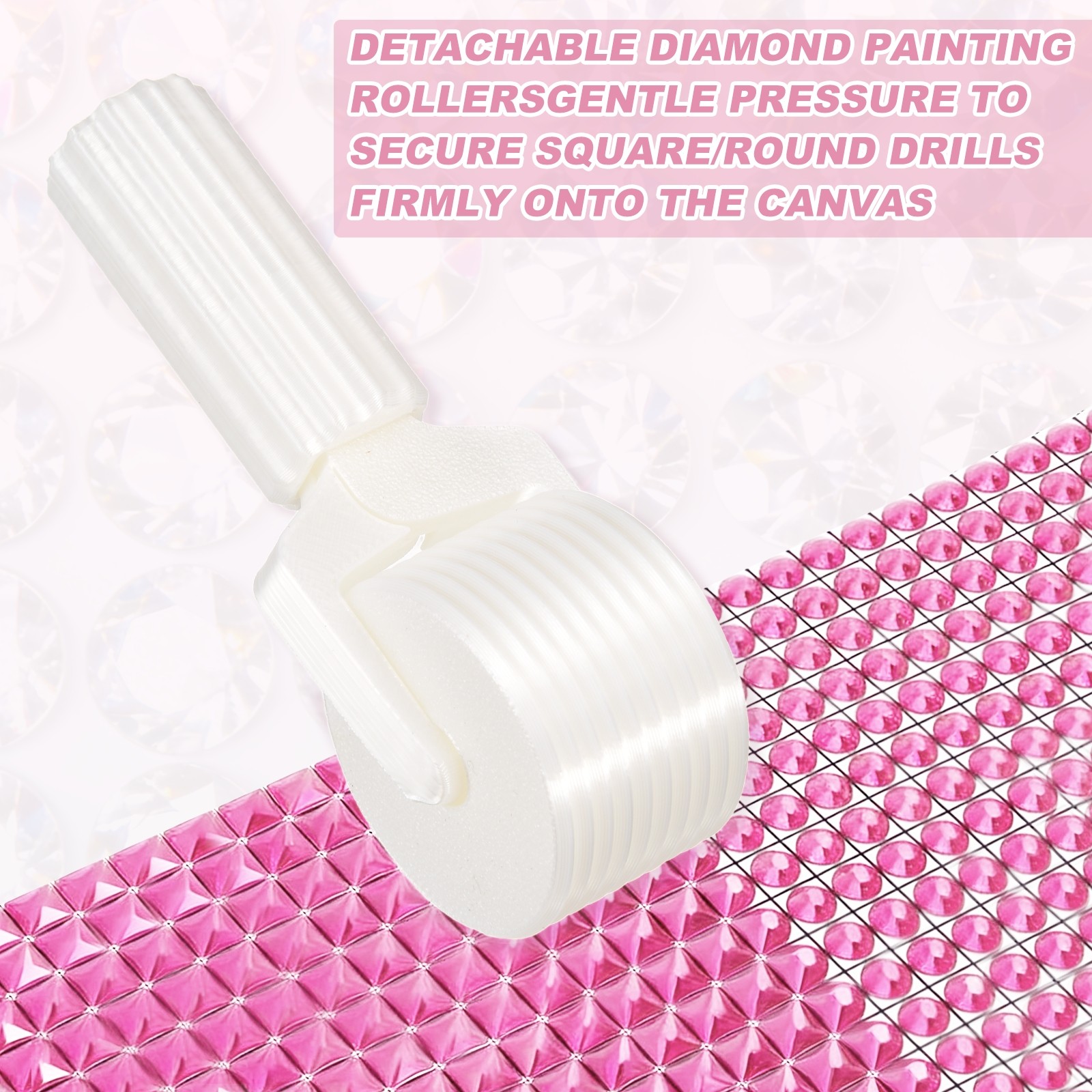 2Pcs Diamond Art Roller, Detachable Diamond Paint Tools(White)