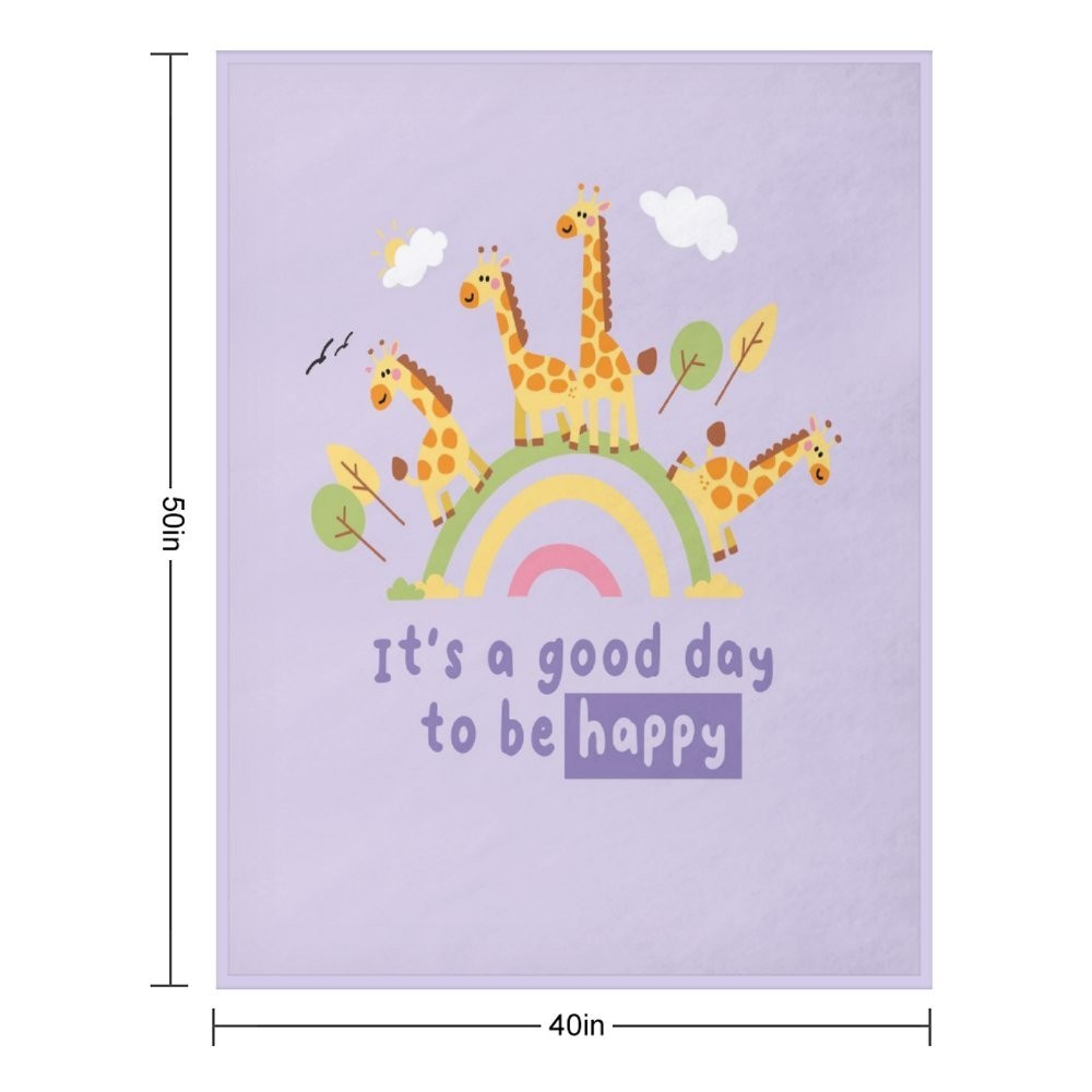 40 x 50 INCHES Illustrations Graphics Front Print Flannel Throw Blanket 6364-8