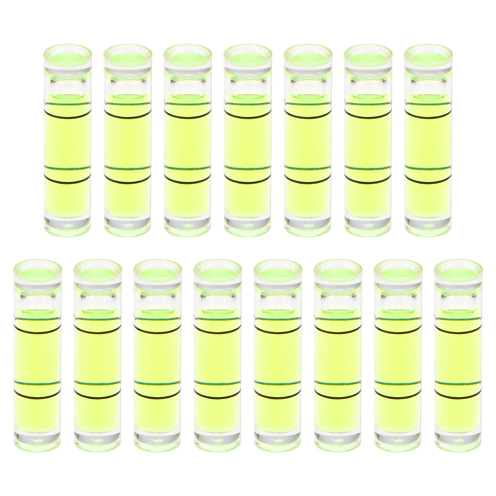 15pcs Small Cylindrical Bubble Level Vials 6x24mm Levels Measuring Tools