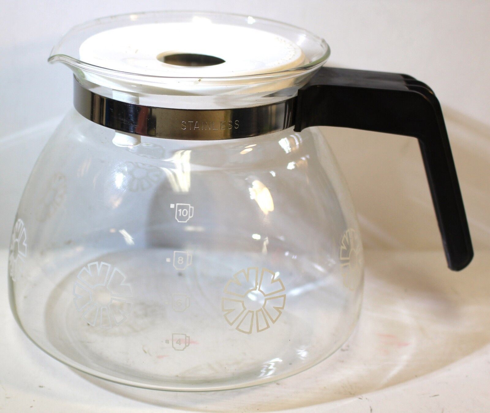 Vintage emco Brand Coffee DecanterReplacement Pot  Heat Resist 10 Cup Lid