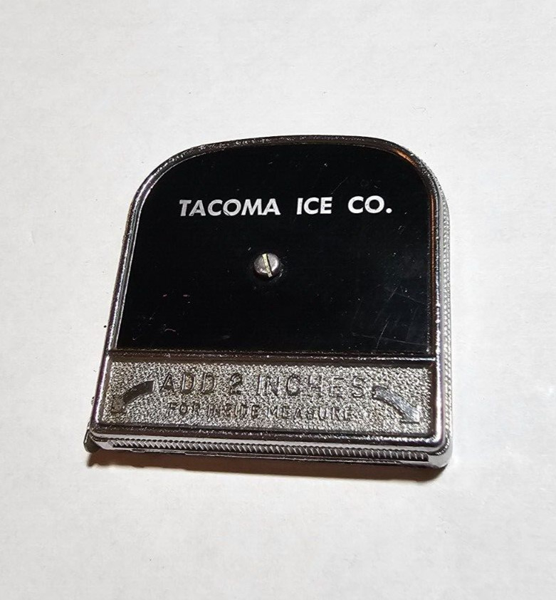 TACOMA ICE COMPANY TAPE MEASURE 6 FOOT 72" USA VINTAGE WASHINGTON WA WASH CO.