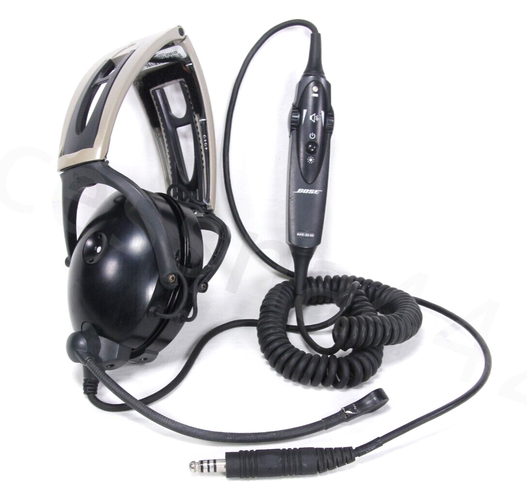 BOSE Helicopter Headset Control Module AHX-32-02 Mic Cord U174 Helo Plug No Pads