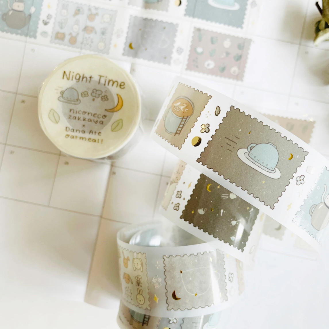 niconeco x Dana ate oatmeal Tape Night Time Matte PET Tape SAMPLE LOOP
