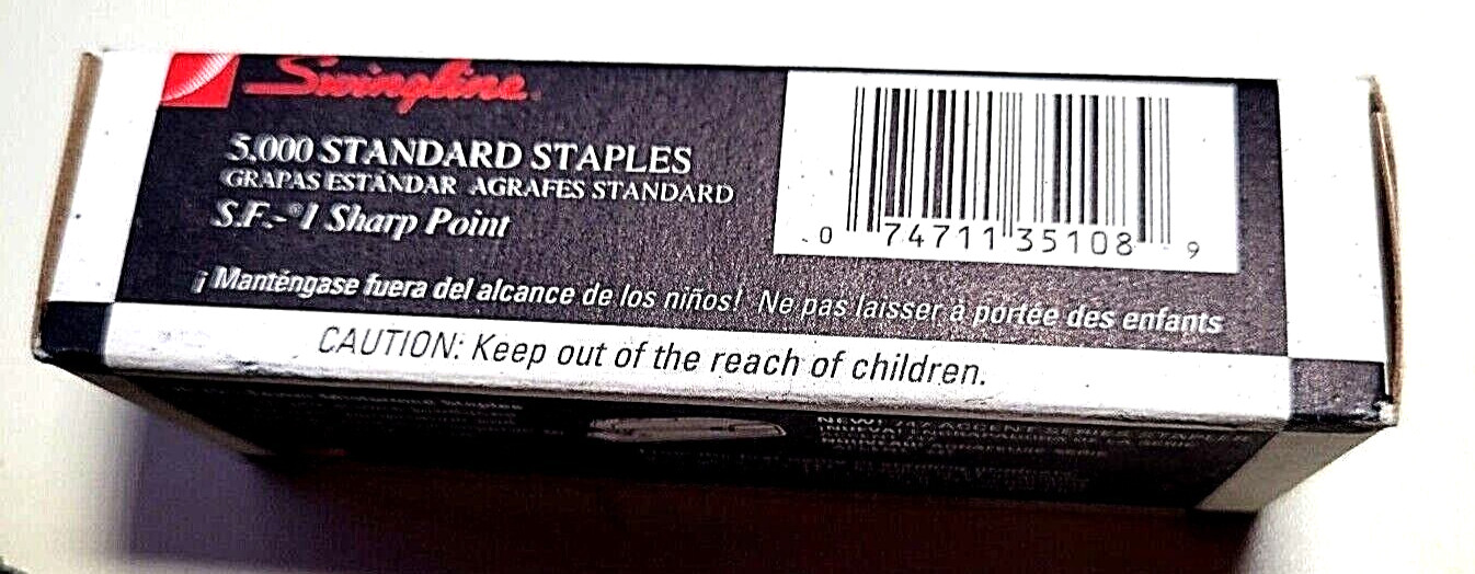 2 Boxes of Swingline SF-1 Sharp Point 9,730 Standard Staples 7411-35108-USA