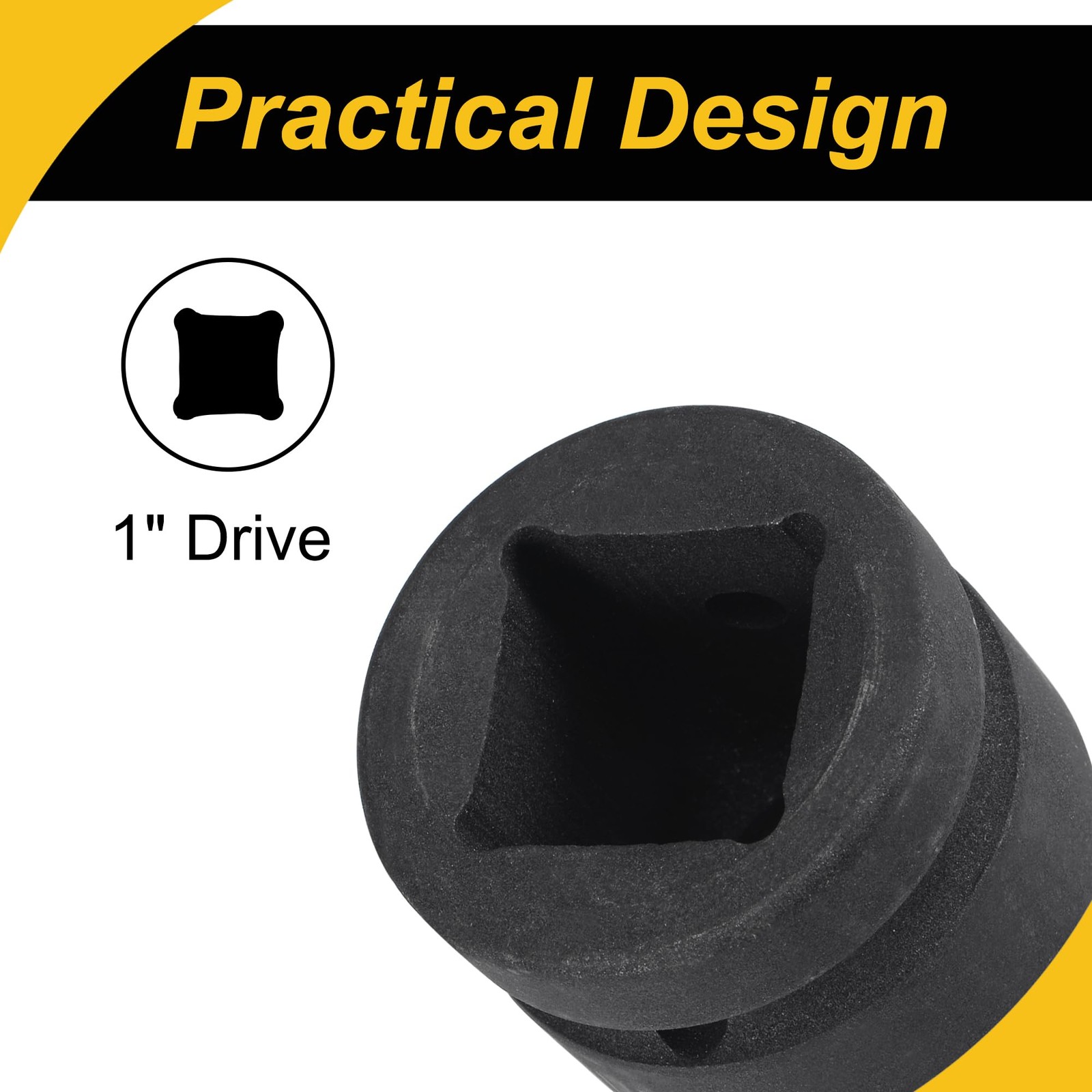 WorkBless 1" Drive by 21mm Square Impact Socket, 80mm Length CR-MO, Standard...