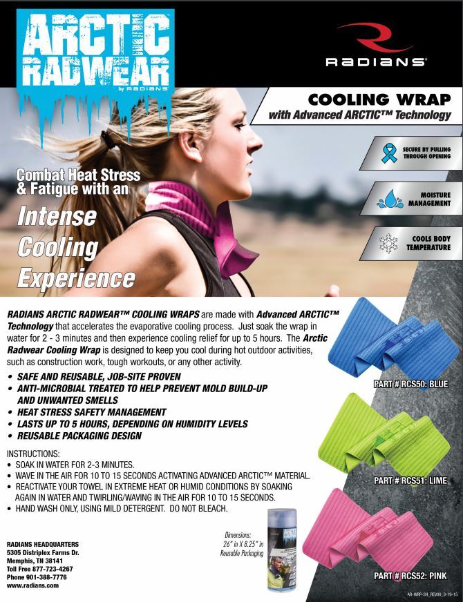 (3 Pack) Radians RCS50 Arctic Radwear Cooling Towel Hi Viz Blue 26" x 8.25"