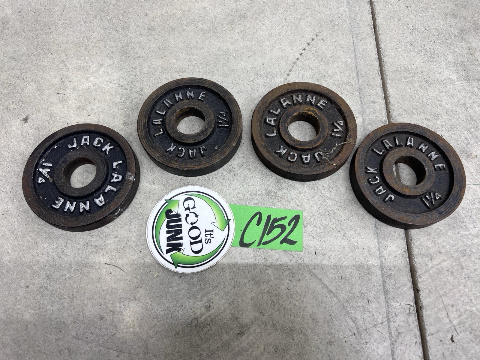 Jack Lalanne  1" Hole Cast Iron Weights 1.25 Set Of 4