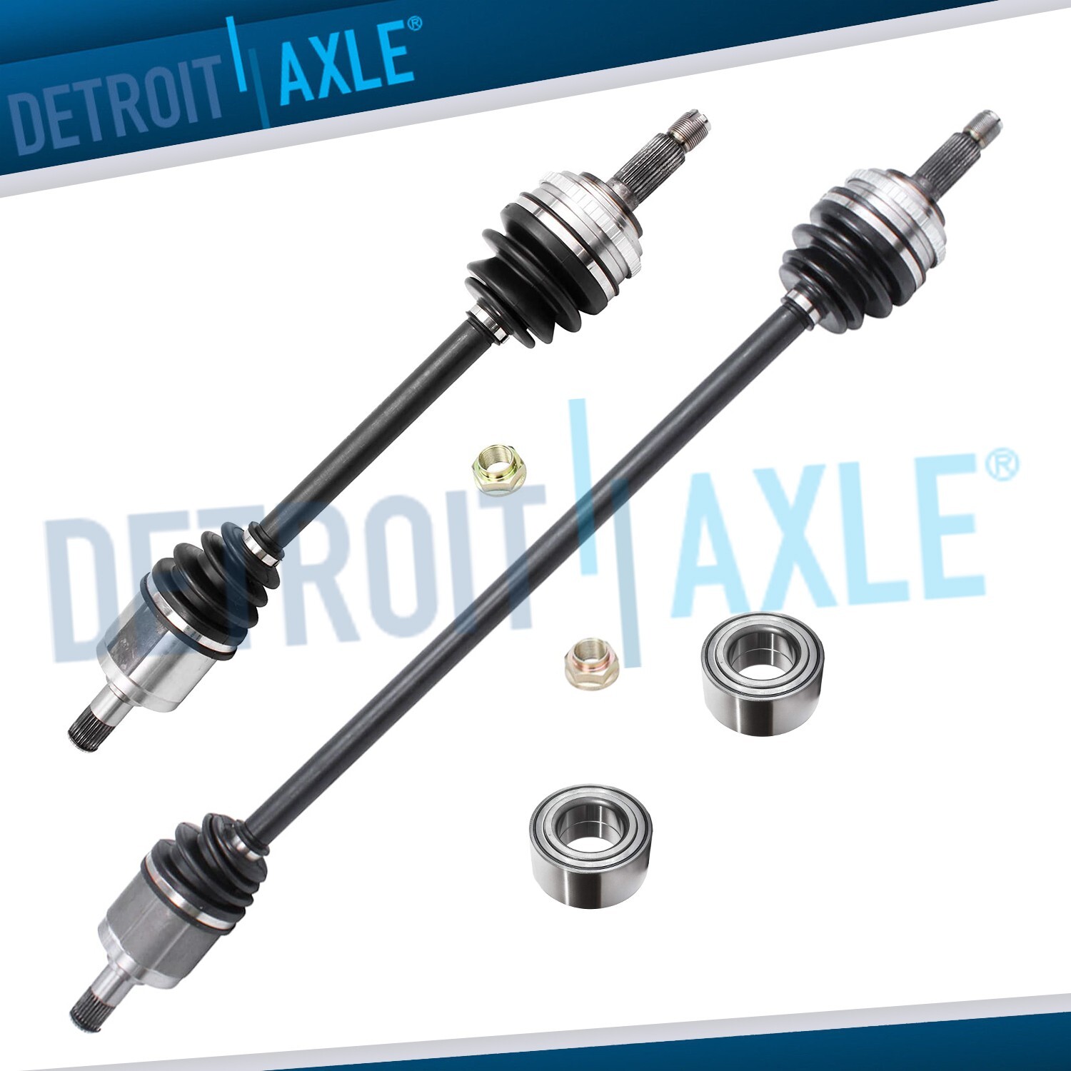 Front Wheel Bearings + CV Axle Shafts for 1998-2002 Honda Accord 2.3L Automatic