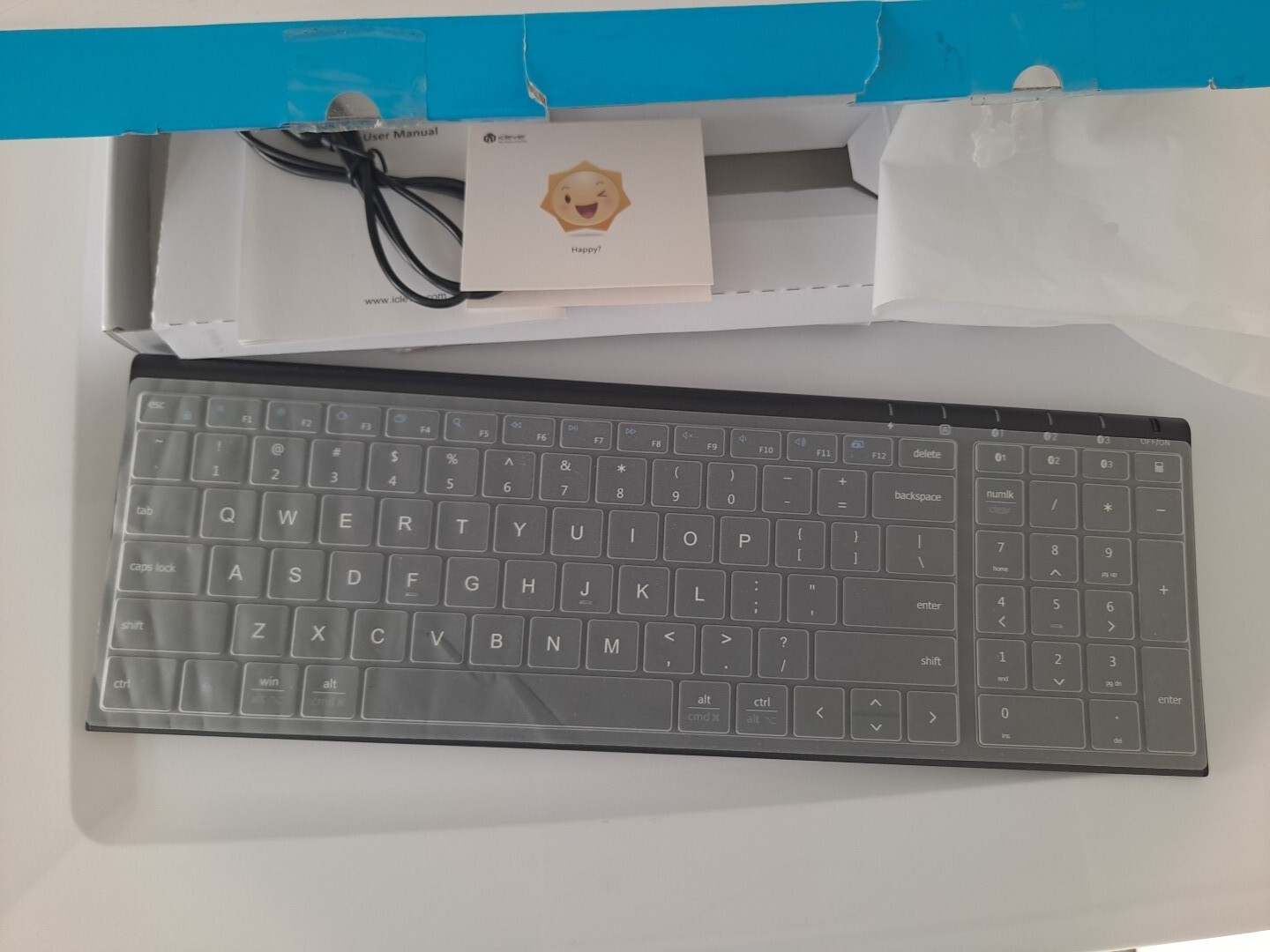 iClever IC-BK10 Multi Device Connection Rechargeable Wireless Keyboard Black NOB