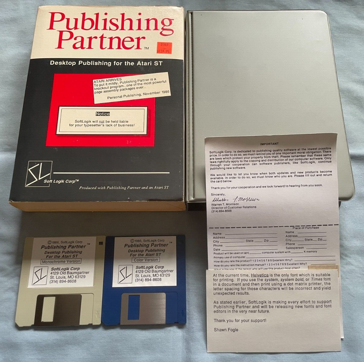 PUBLISHING PARTNER - Atari ST Computer Soft Logic Software COMPLETE - UNTESTED