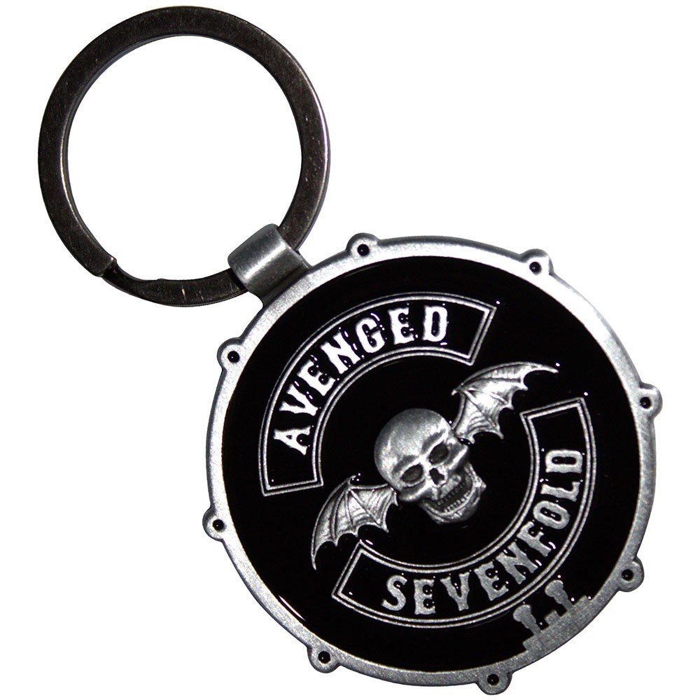 AVENGED SEVENFOLD "DEATHBAT CREST DRUM DOUBLE SIDED" Keychain NEW WITH TAG