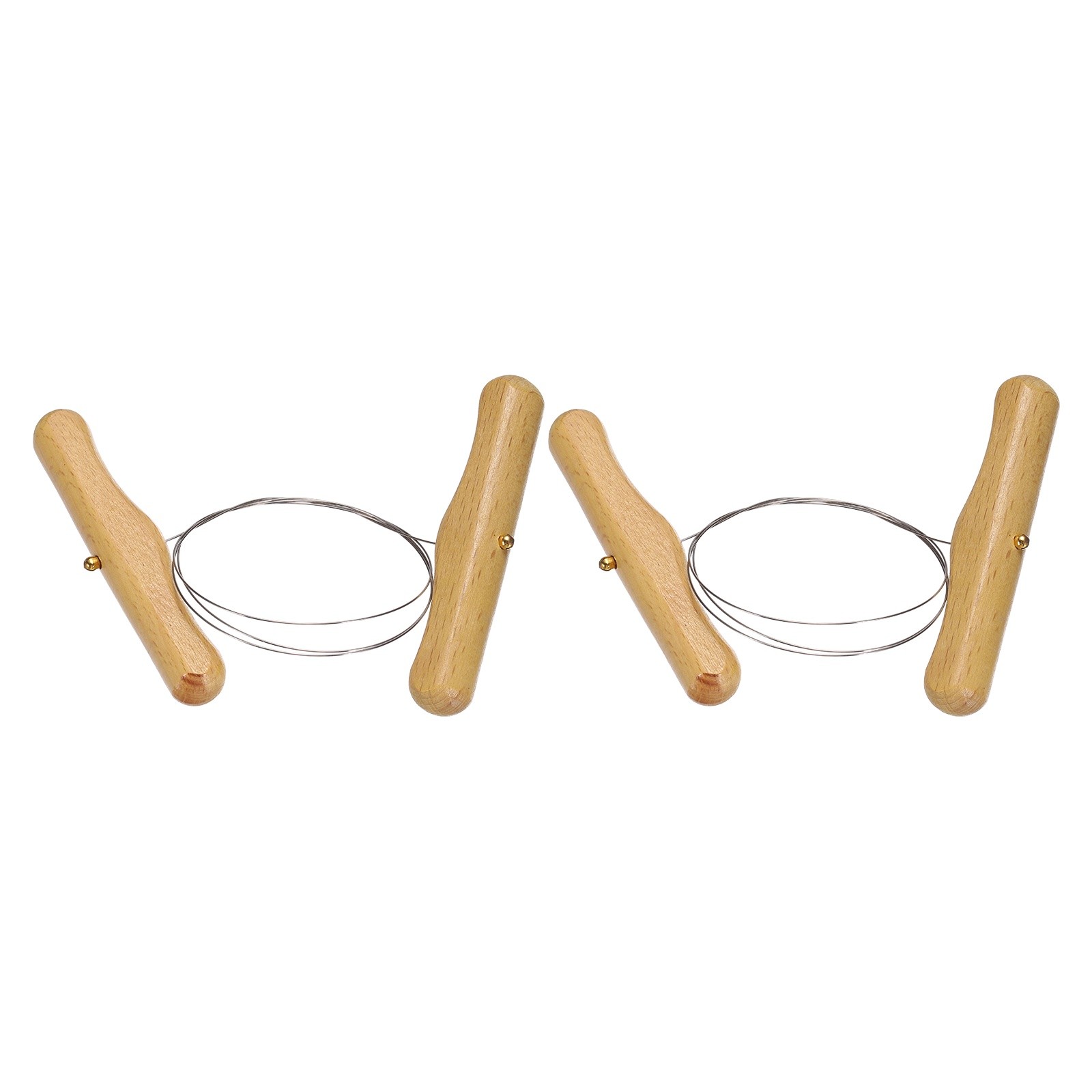2Pcs Pottery Wire Tool Clay Wire Cutter with Beech Wooden Handle for Pottery