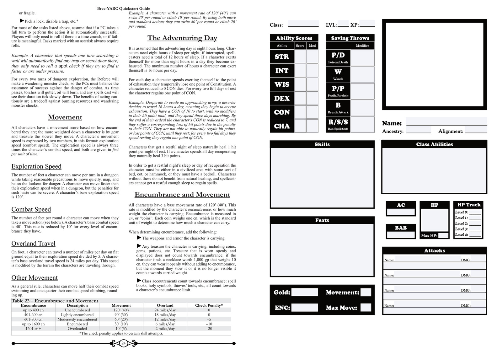 Bree-YARC Quickstart Print