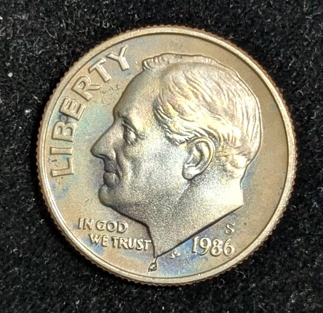 1986 S Proof US 10 Cents Brilliant Uncirculated UNC KM# 195a