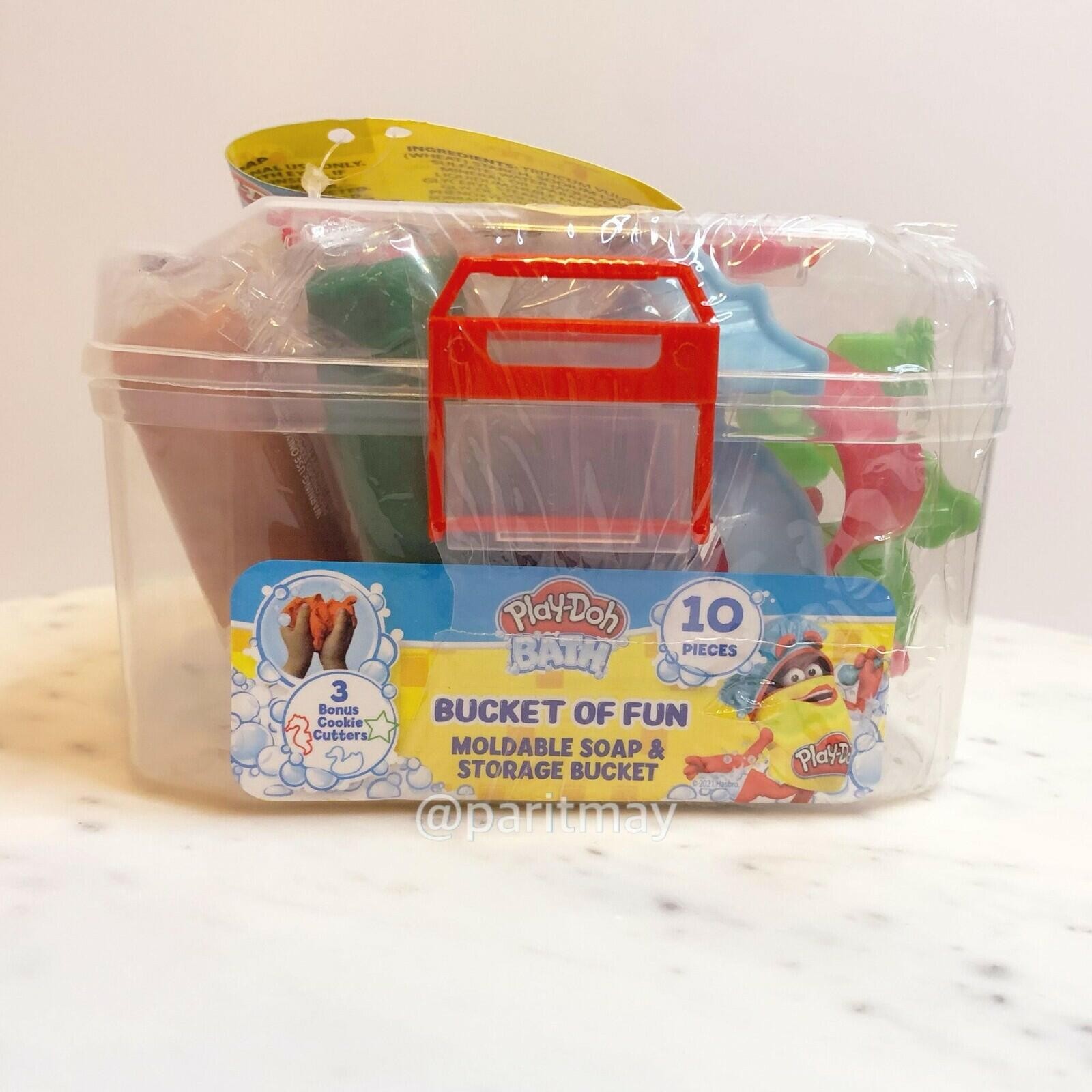 Play-Doh Bath Toy - Bucket of Fun - 6 Moldable Soaps, 3 Cutters w/ Bucket (NEW)