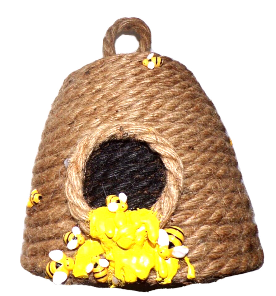 Handmade 9"x7" Beehive Decor twine wrapped drip Honey & Bee Decorations dskT
