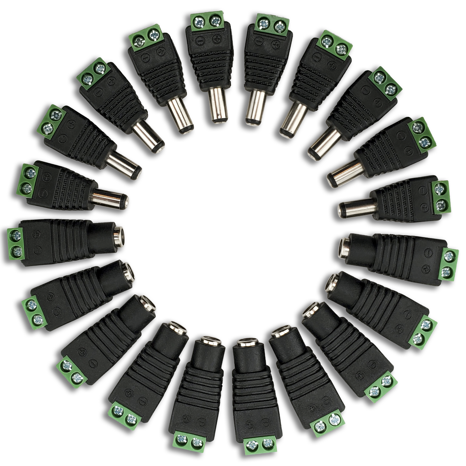 Pack of 10 Male/Female 12V DC Power Connectors 5.5mm Jack by SatelliteSale