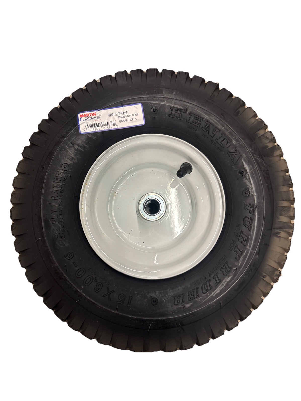 Kenda 606DC-TR341I K358 Turf Rider 15X600-6 Tire On 6 In. Wheel, 3-1/4 In. Hub X