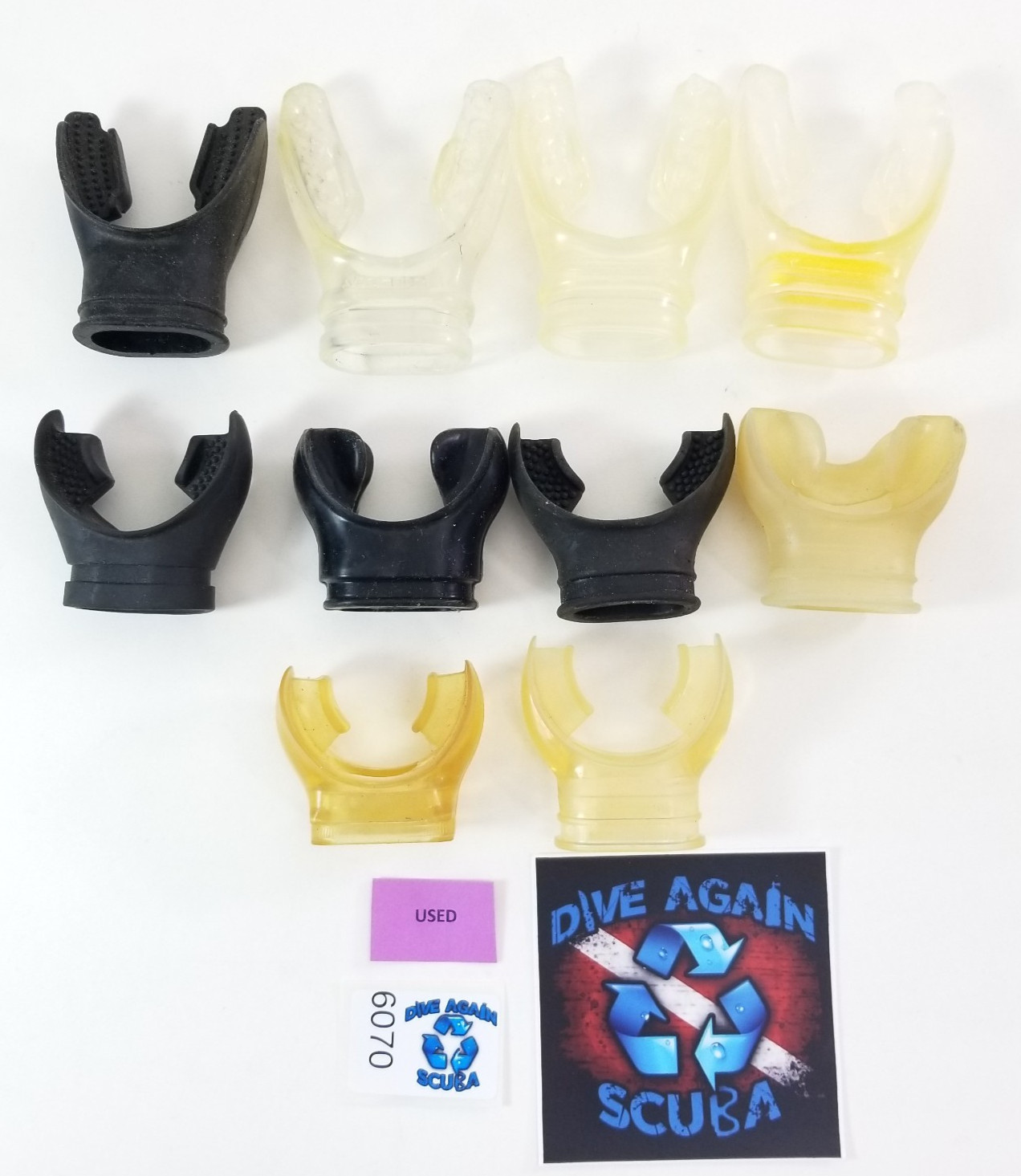 10x MouthPiece Lot Scuba Diving Snorkel 2nd Stage Regulator  USED Mouth Piece