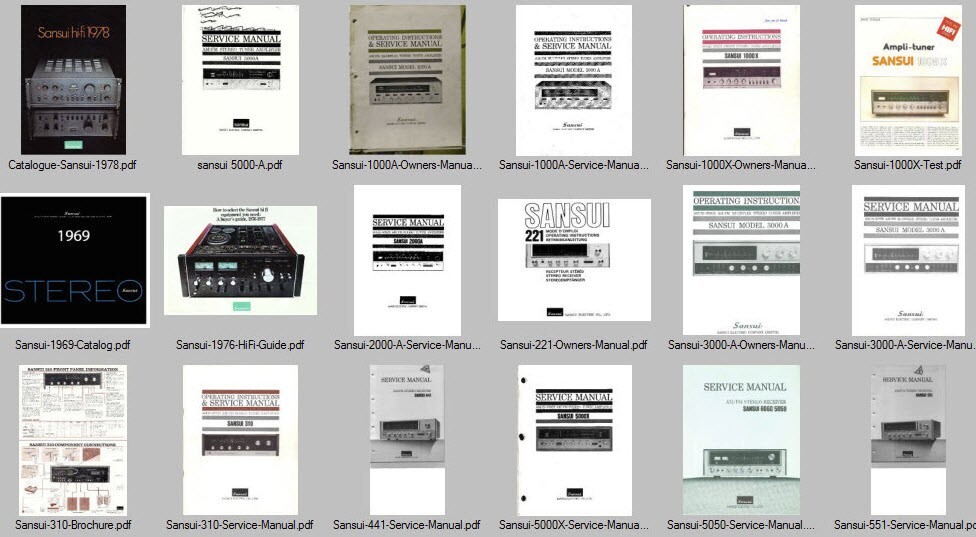 Sansui Service Manuals Brochures Magazines Schematics Collection Computer DVD !!
