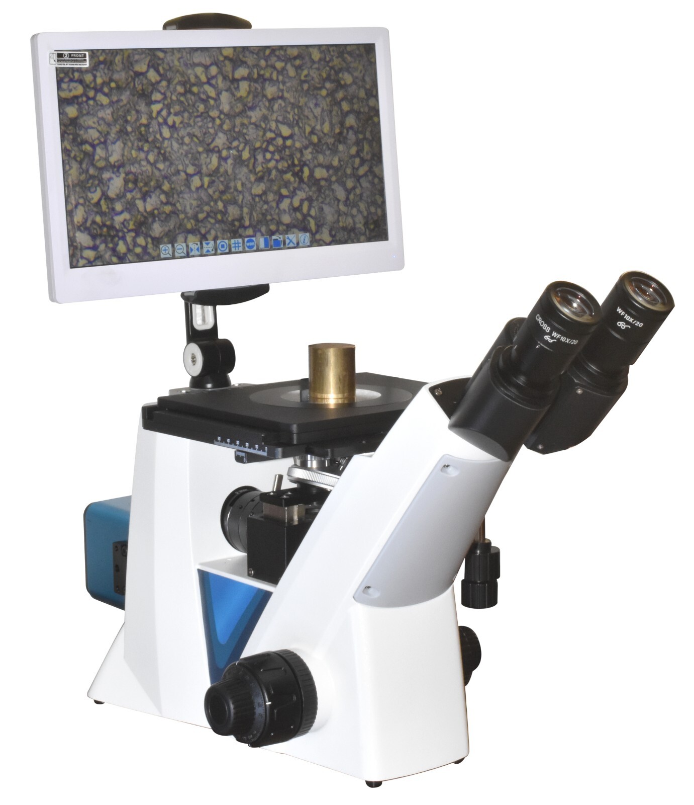 Inverted Metallurgical Material Science Grain Size Microscope w 4K camera & LCD