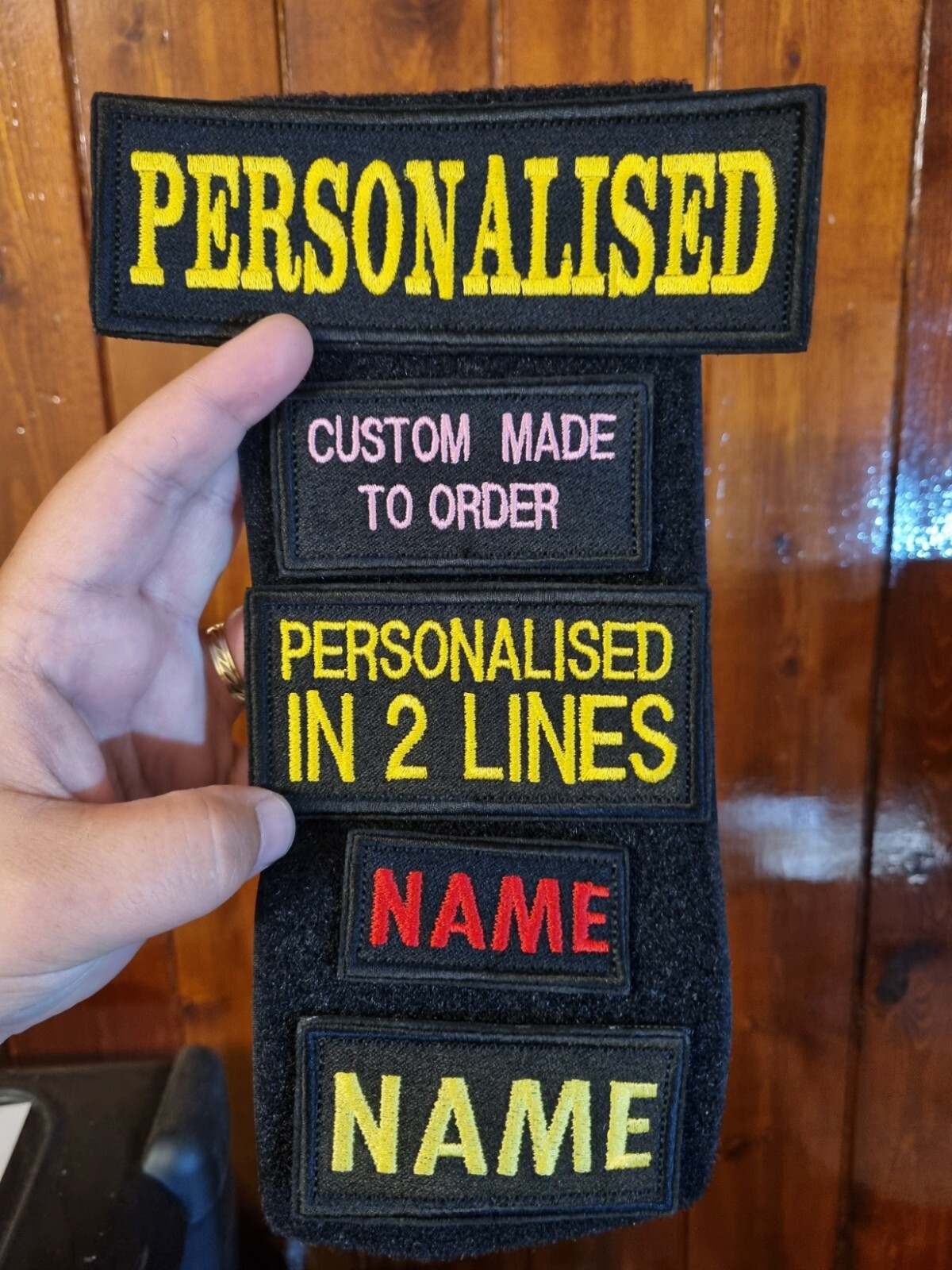rectangles PERSONALISED Embroidered Name tag AIRSOFT sew on hook and loop