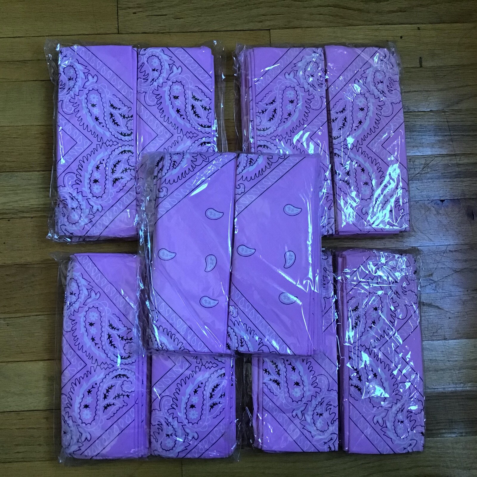 NEW 60 Paisley Bandana Head Wrap Scarf 100 % Cotton Pink USA SALLER $2.25/PC