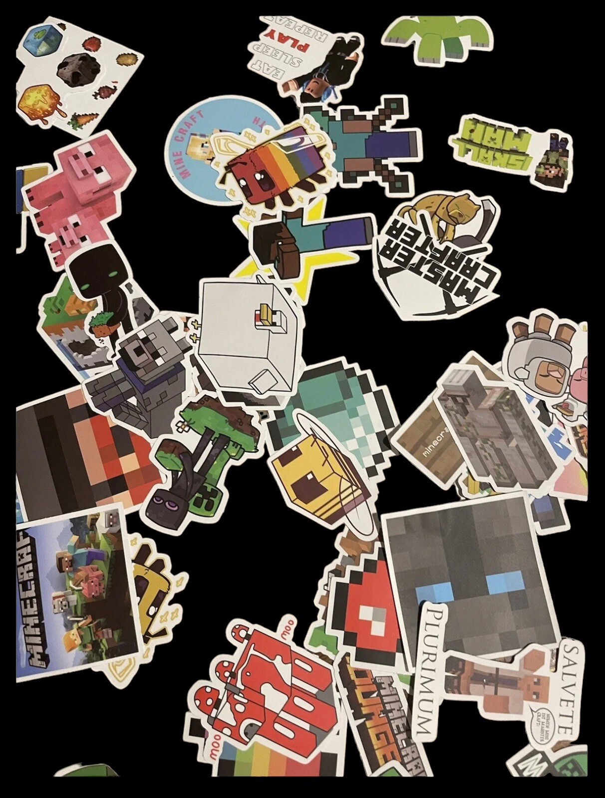 Set of 100 Minecraft Theme Sticker Decals Various