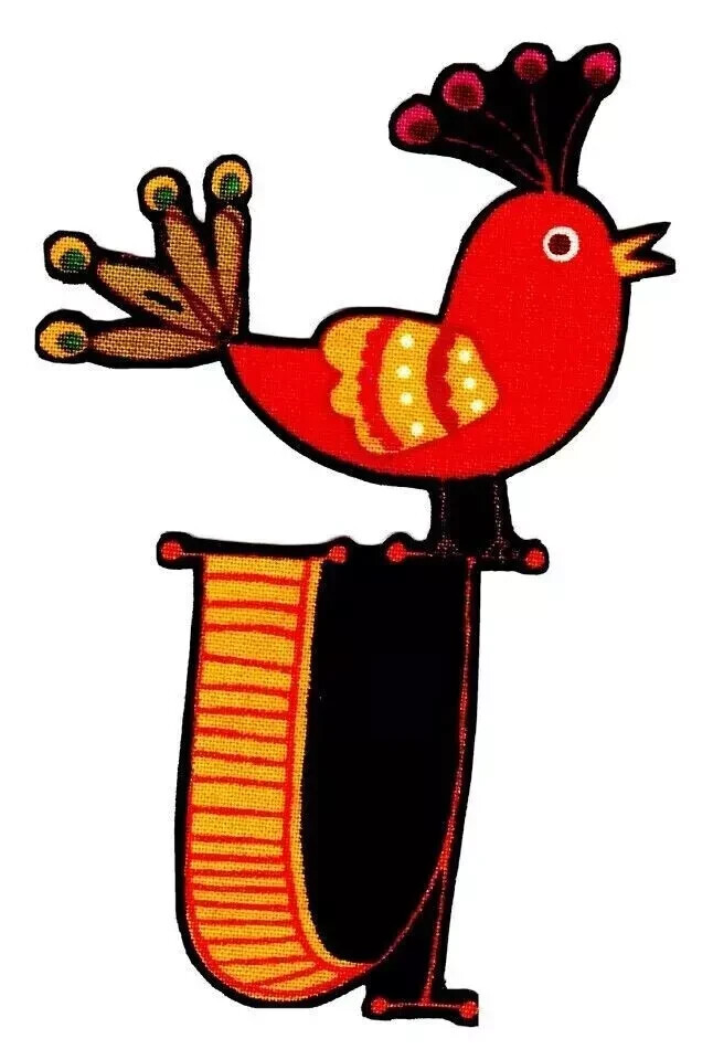 moda letter u fabric applique iron on bird not embroidered 1pc