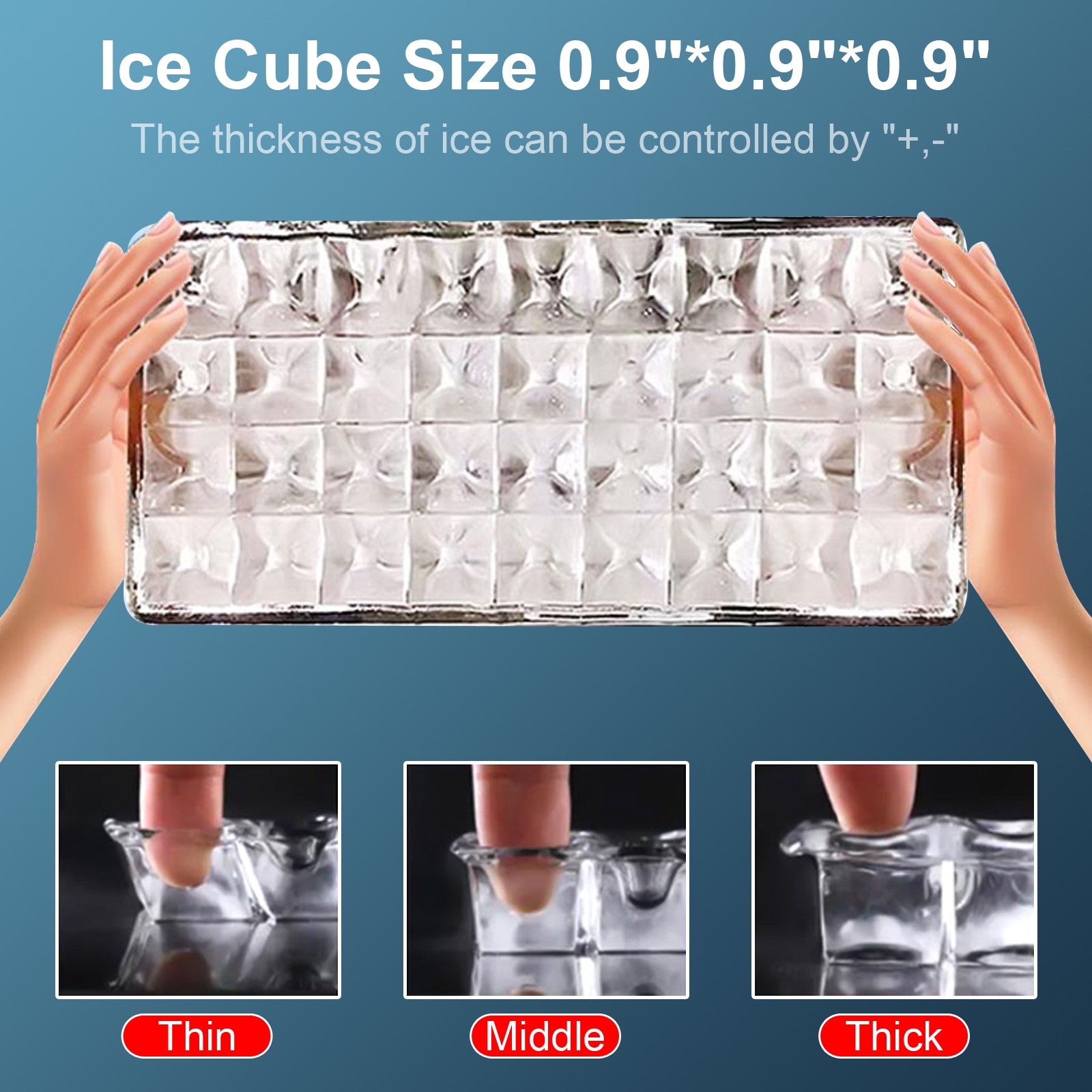 ZOKOP Electric 90lbs/24h Commercial Ice Maker Home Restaurant Bar Cube Machine