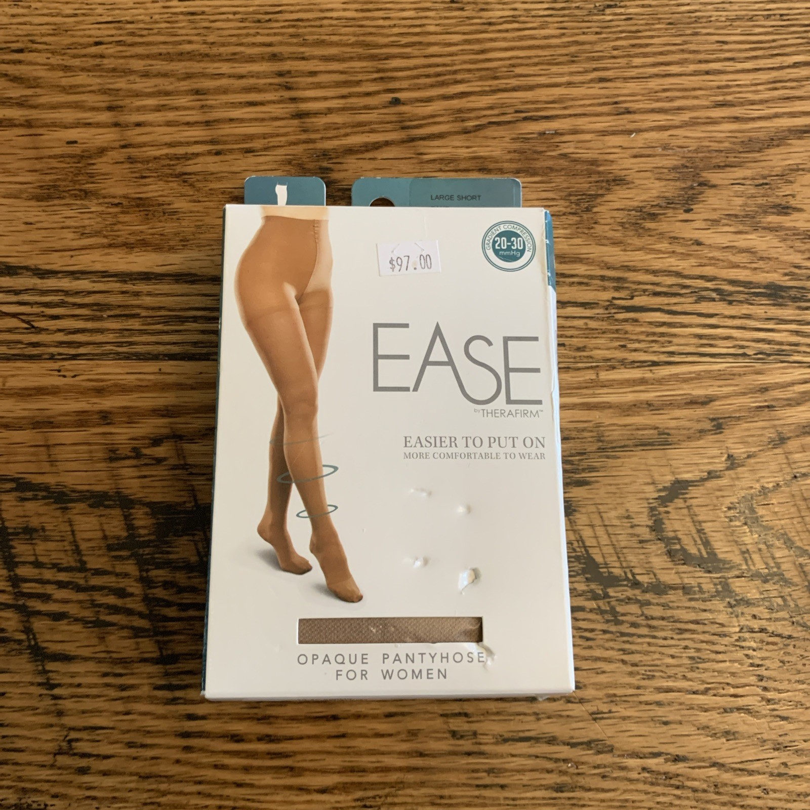 Ease Opaque Pantyhose, Short, (Size: L) 20-30mmHg Sand by Therafirm 50430
