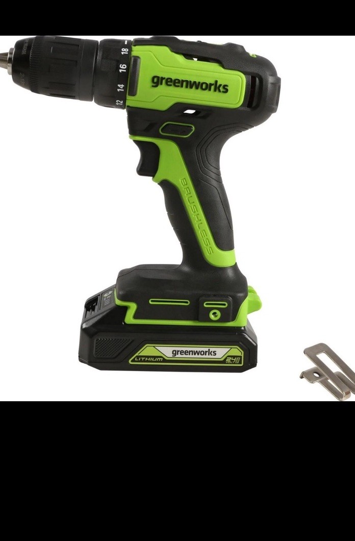 Greenworks 24V Brushless Drill/Driver & Impact Driver Kit 2 Li-Ion Batt Charger